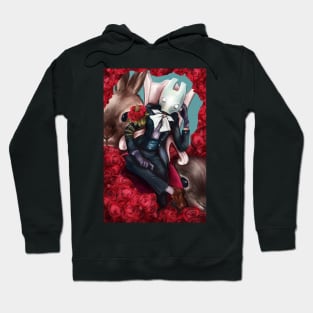 Rabbits in the Rosebush Hoodie